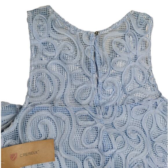 Cremieux Wendy Dress Sleeveless Lace Mini Blue sz 0 Women's Party Event NEW - Picture 7 of 10